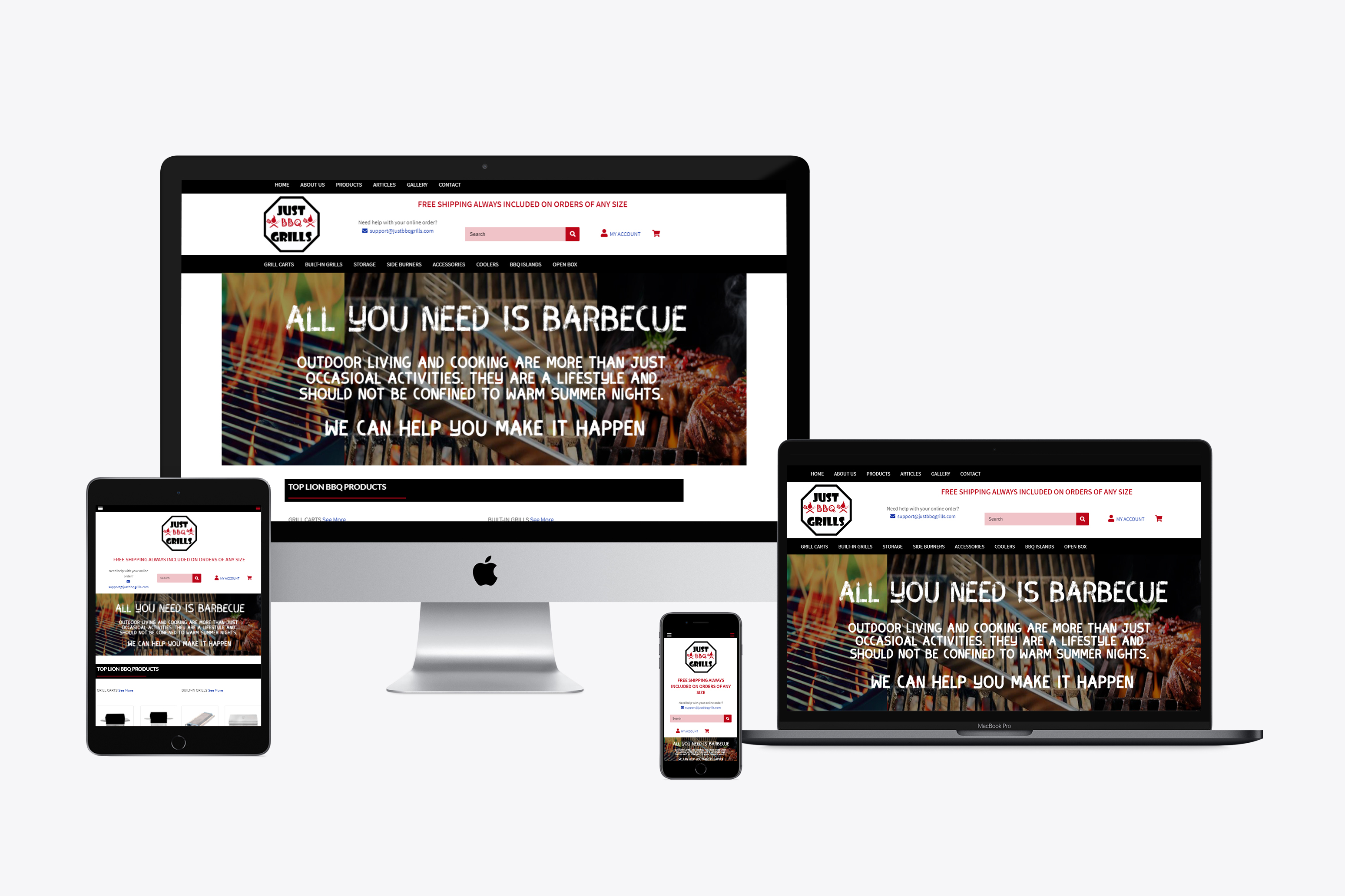 Website for LION BBQ Grills