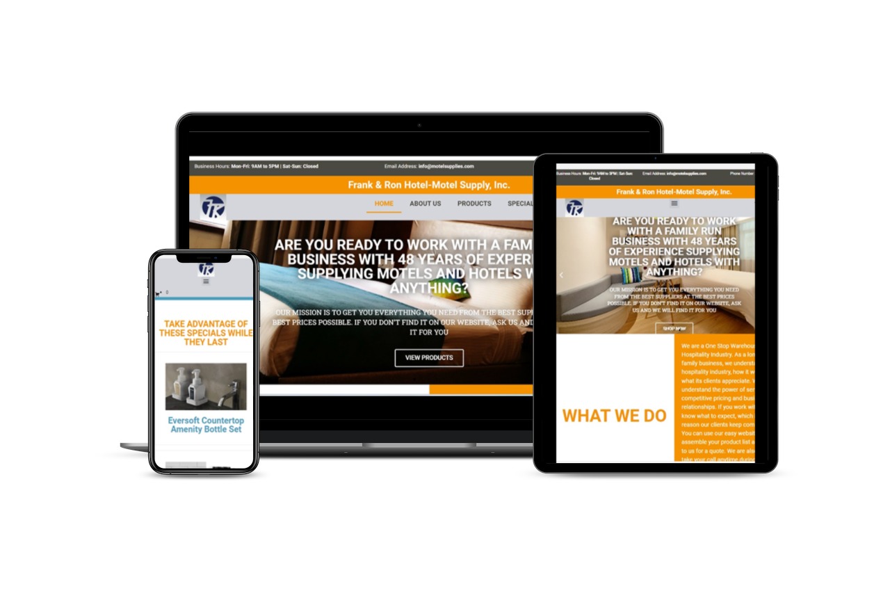 Website for Frank & Ron Hotel-Motel Supply, Inc.