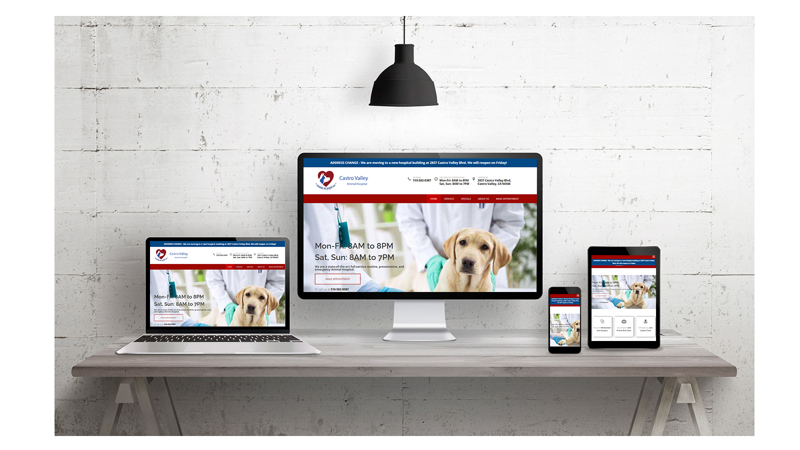 Website for Castro Valley Animal Hospital