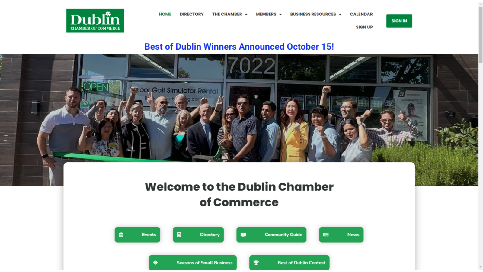 Website for Dublin Chamber of Commerce