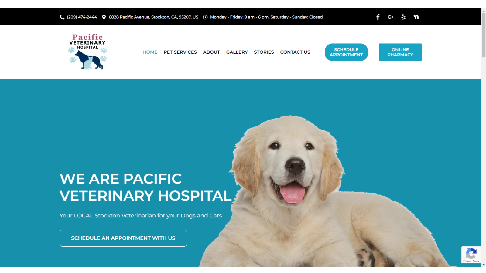 Website for Pacific Animal Hospital