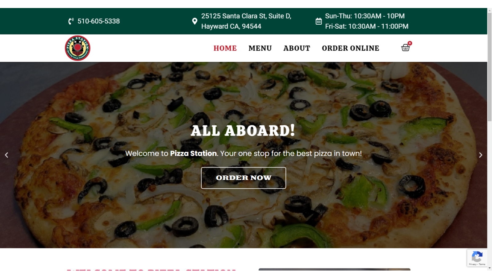 Website for Pizza Station