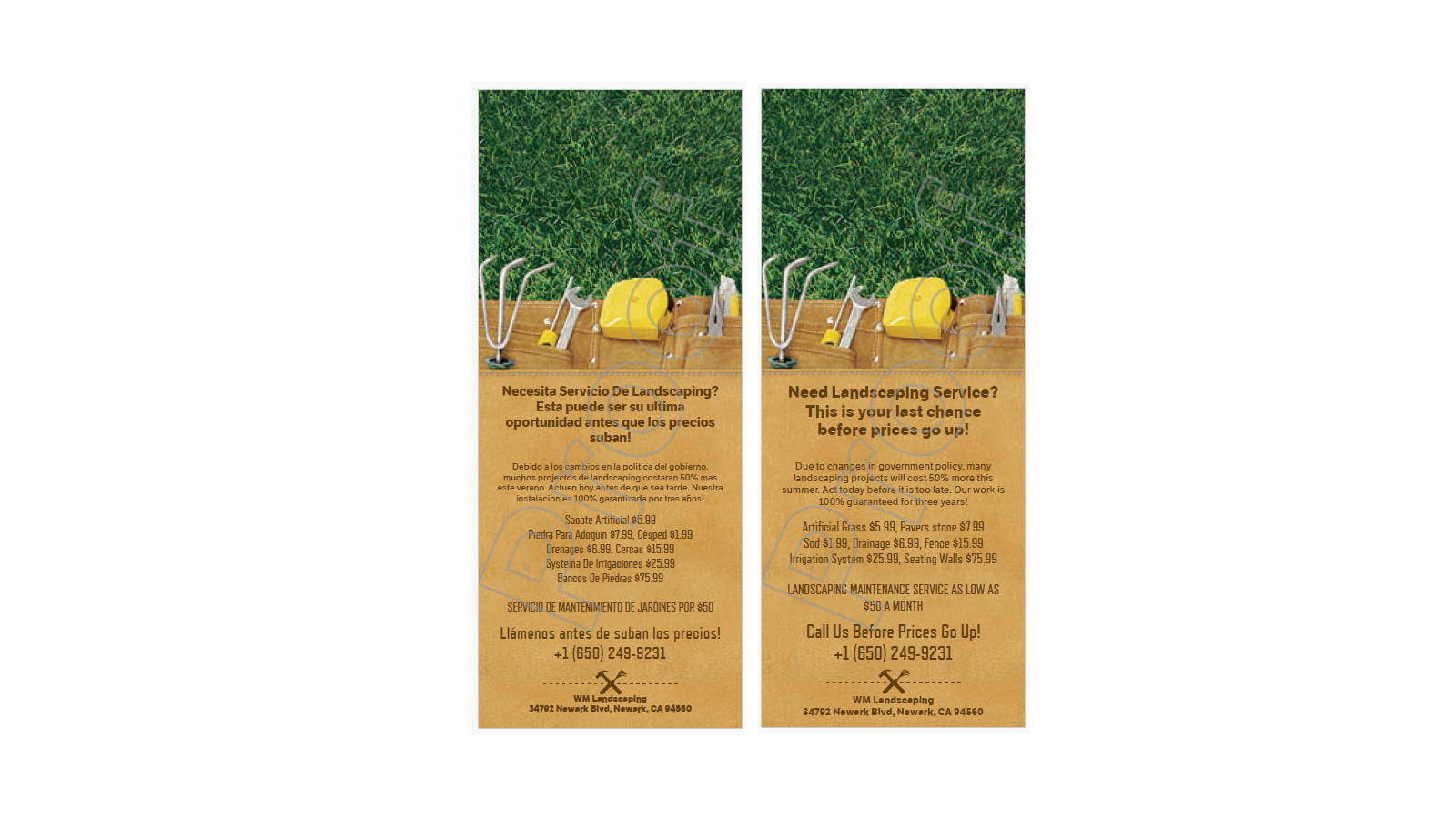 WM Landscaping door hangers