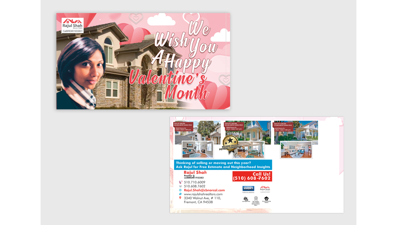 Direct Mail Postcards for Rajul Shah Realtors