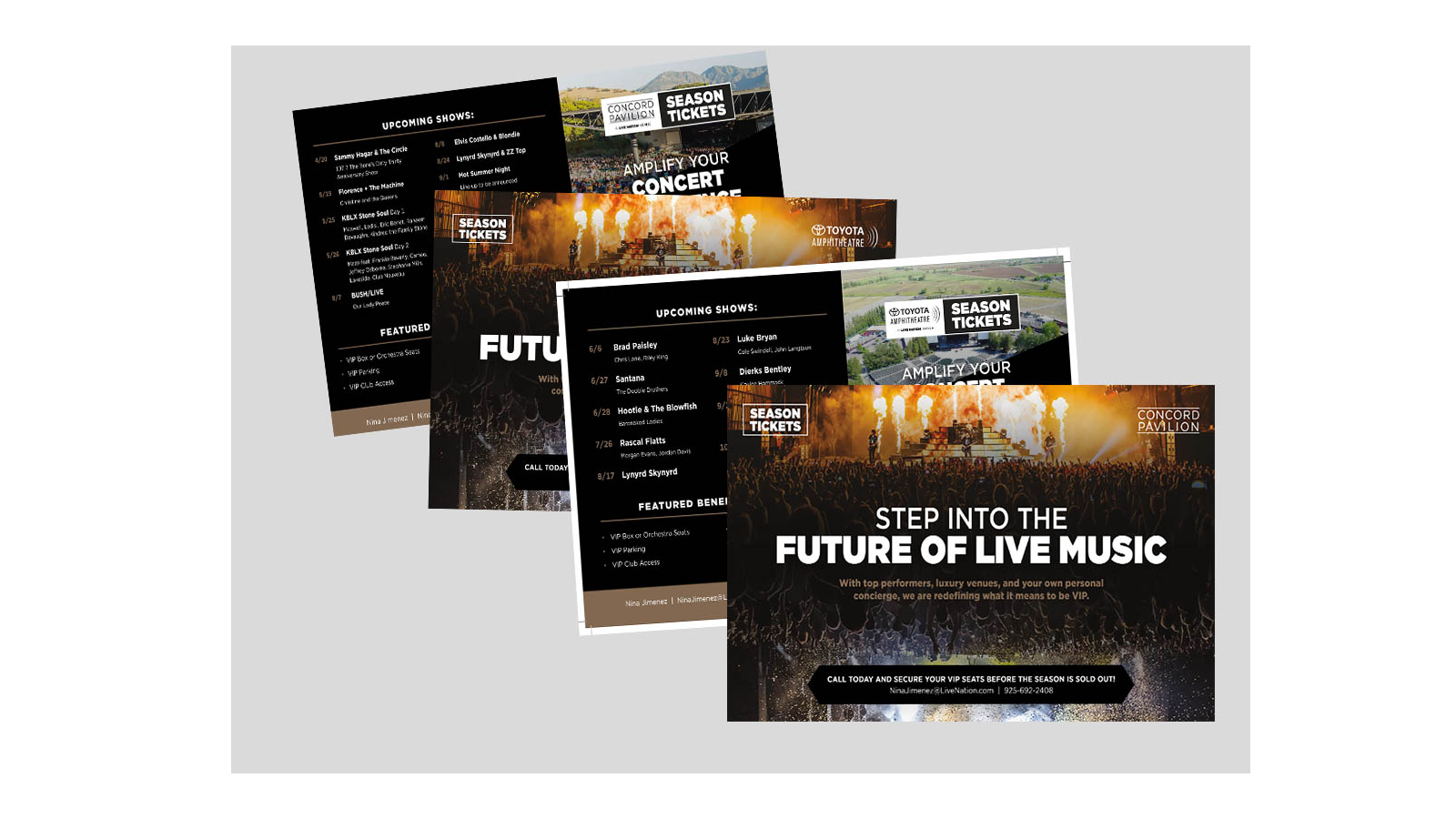 Direct Mail Postcards for Live Nation